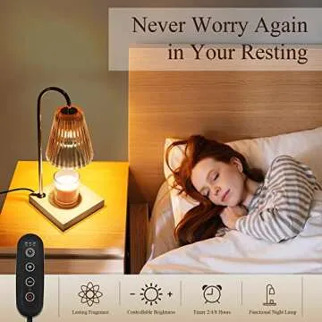 LOTKEY Candle Warmer Lamp with Timer and Dimmable Light