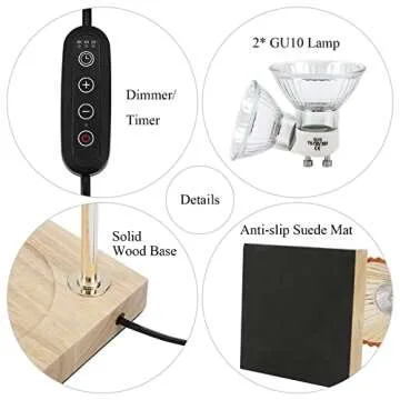 LOTKEY Candle Warmer Lamp with Timer and Dimmable Light