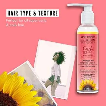 JANE CARTER SOLUTION Curls to Go Untangle Me Weightless Leave-In Conditioner (8oz) - Nourishing, Moisturizing, No Buildup