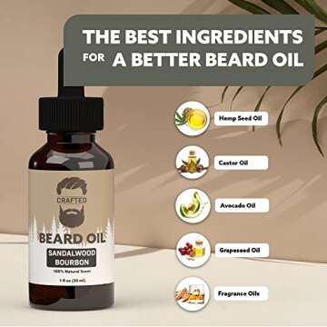 Crafted Beards Sandalwood Bourbon Beard Oil - 1oz