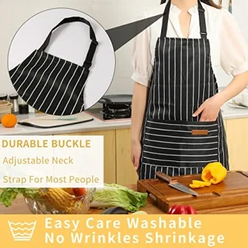 Tosewever Kitchen Cooking Aprons - Adjustable & Stylish Aprons