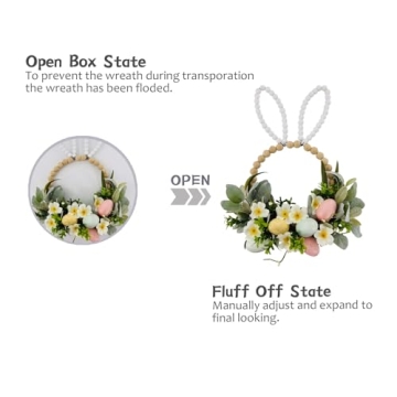 TEMPUS Easter Wooden Bead Wreath for Holiday Decor