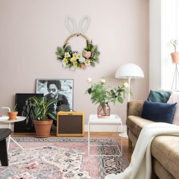 TEMPUS Easter Wooden Bead Wreath for Holiday Decor