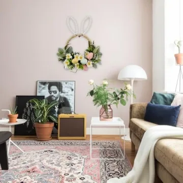 TEMPUS Easter Wooden Bead Wreath for Holiday Decor