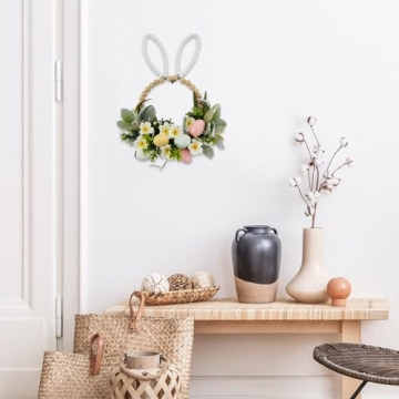 TEMPUS Easter Wooden Bead Wreath for Holiday Decor