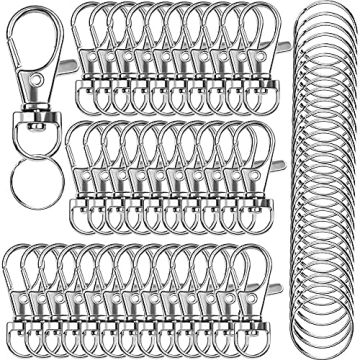IPXEAD 120PCS Snap Hook & Key Rings for DIY Crafts