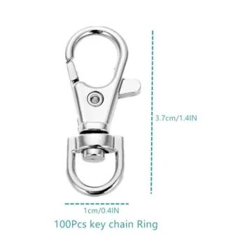 IPXEAD 120PCS Snap Hook & Key Rings for DIY Crafts