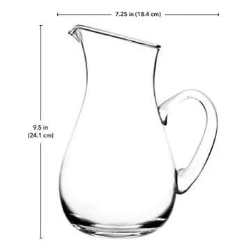 Glass Water Pitcher with Spout – Elegant Serving Carafe for Water, Juice, Sangria, Lemonade, and C...