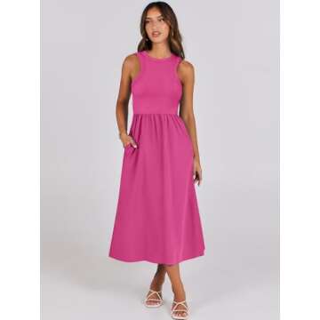 ANRABESS Women's Sleeveless Midi Sundress for Summer Style