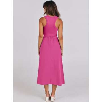 ANRABESS Women's Sleeveless Midi Sundress for Summer Style
