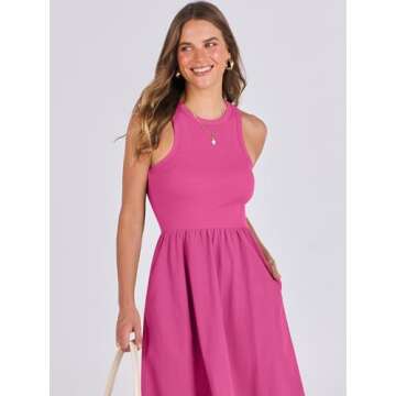 ANRABESS Women's Sleeveless Midi Sundress for Summer Style