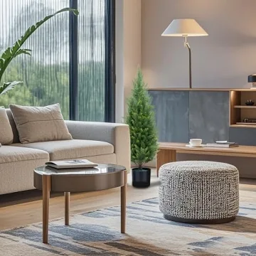 3 Foot Artificial Cedar Topiary Trees for Indoor Outdoor Use