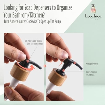 LOOCHICA Hand Amber Glass Soap Dispenser with Pump