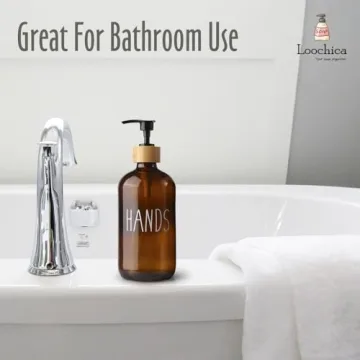 LOOCHICA Hand Amber Glass Soap Dispenser with Pump