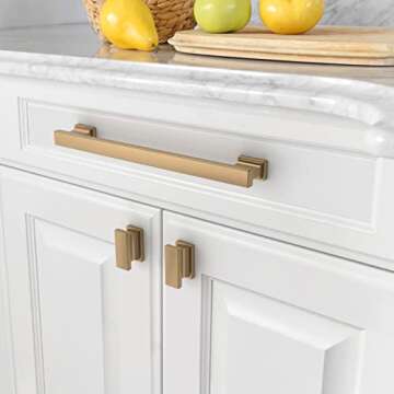 Asidrama 10 Pack 7 Inch(177mm) Hole Centers Champagne Bronze Kitchen Cabinet Handles, Brushed Brass ...