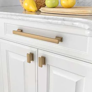 Asidrama 10 Pack 7 Inch(177mm) Hole Centers Champagne Bronze Kitchen Cabinet Handles, Brushed Brass ...