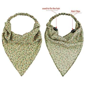 Syhood 6 Pcs Floral Elastic Hair Bandanas Boho Scarf Headband Chiffon Head Kerchief Turban with Hair...