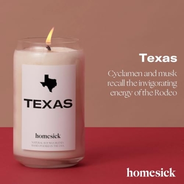 Homesick Texas Candle - Long-Lasting 13.75 oz Scented Jar