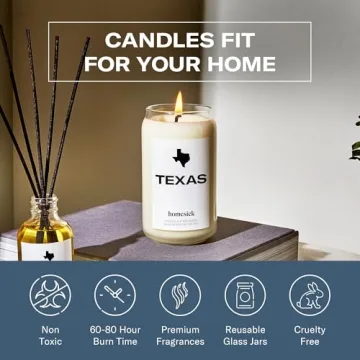 Homesick Texas Candle - Long-Lasting 13.75 oz Scented Jar