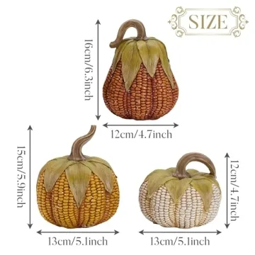 Valery Madelyn Fall Pumpkins - Rustic Harvest Decor Set of 3