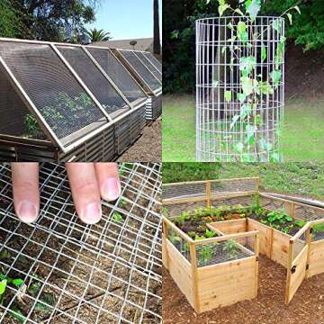 AMAGABELI GARDEN & HOME Hardware Cloth 1/4 Inch 48in x 100ft 23gauge Galvanized After Welding Fence Mesh Roll Plant Supports Poultry Netting Chicken Wire Snake Fence Gopher Racoons Gutter Guard JW004