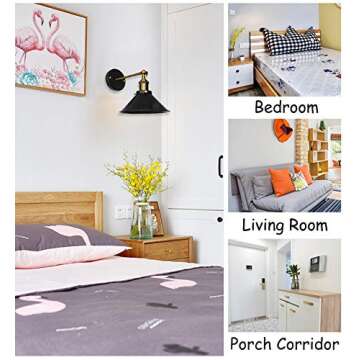 ANYE 2-Pack 100 Lumens Led Remote Control Battery Operated Indoor Wireless Wall Sconce Light Fixture for Room Lighting Wall Decor Bedroom- Easy Installation, Dimmable Control,Battery Not Included