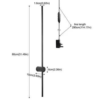 Ditoon RC Dimmable Modern Plug in Wall Sconce Set of Two LED Black Wall Lights with Dimmer 39.4 inches Wall Lamp with Memory Function Original Brand Lighting