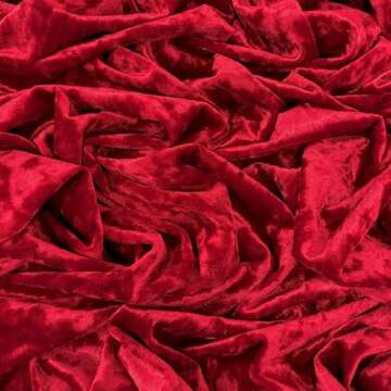 Ice Fabrics Stretch Crushed Velvet Fabric - Luxurious Sewable Material - 60/62" Wide - Red - 1 Yard