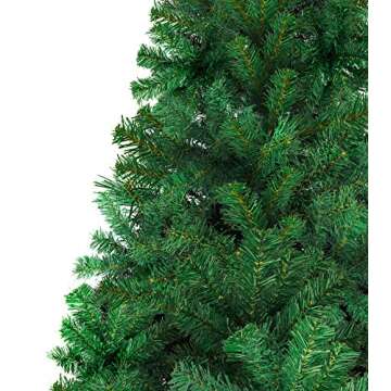 LUTER 7.5 Ft Artificial Christmas Tree Spruce Hinged Xmas Tree Christmas Decorations for Indoor Easy Assembly 1450 Branch Tips with Metal Stand(Green)