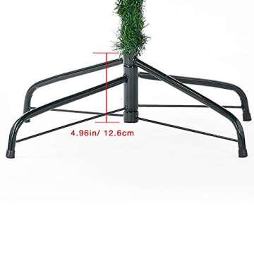 LUTER 7.5 Ft Artificial Christmas Tree Spruce Hinged Xmas Tree Christmas Decorations for Indoor Easy Assembly 1450 Branch Tips with Metal Stand(Green)