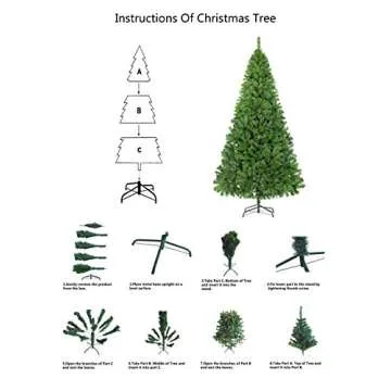LUTER 7.5 Ft Artificial Christmas Tree for Easy Assembly