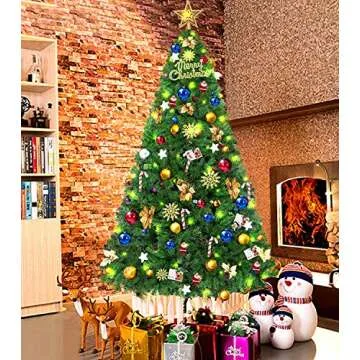 LUTER 7.5 Ft Artificial Christmas Tree for Easy Assembly
