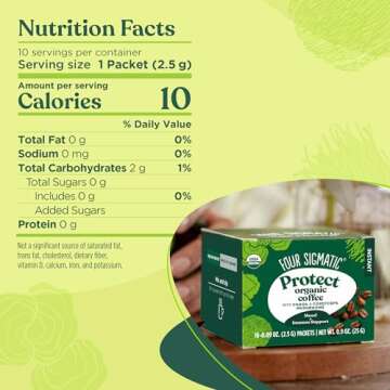 Organic Instant Coffee Powder by Four Sigmatic | Arabica Instant Coffee Singles with Cordyceps, Chag...