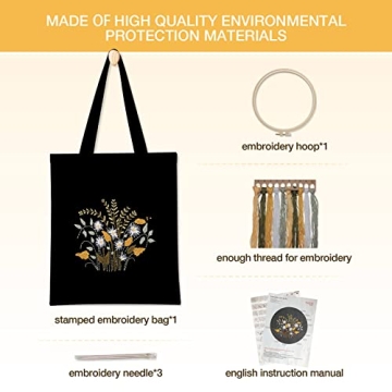 Embroidery Kit for Beginners - Create Your Own Tote