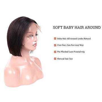 9A Lace Front Short Bob Wig for Natural Style