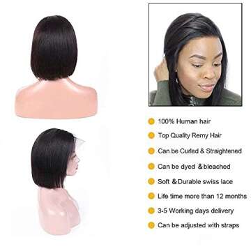9A Lace Front Short Bob Wig for Natural Style