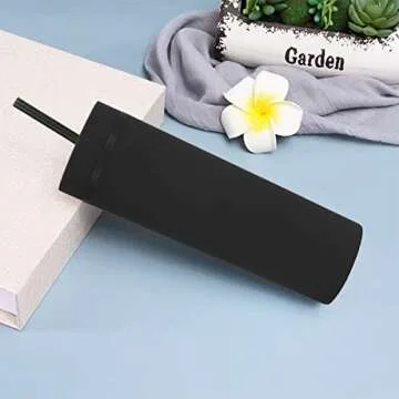 momocici Matte Skinny Tumblers Bulk.16oz Matte Pastel Colored Skinny Tumblers with Lids and Straws.Double Walled Plastic Acrylic Smoothie Tea Iced Coffee Tumbler Cups.Slim White Tumbler Set.(White)