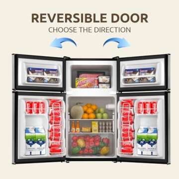 Compact BANGSON Mini Fridge with Freezer for Home Office