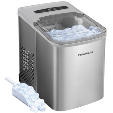 Frigidaire Stainless Steel Ice Maker 26 lbs Daily Efficiency