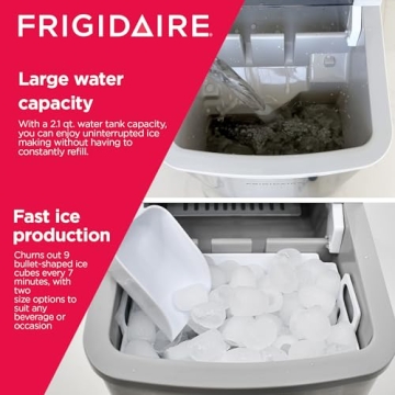 Frigidaire Stainless Steel Ice Maker 26 lbs Daily Efficiency