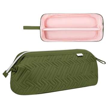 Leudes Hair Tools Travel Bag for Shark Flexstyle Carrying Case Portable Shark Hair Air Wrap Dryer Case Waterproof Dustproof Flat Curling Iron Travel Organizer (Army Green)