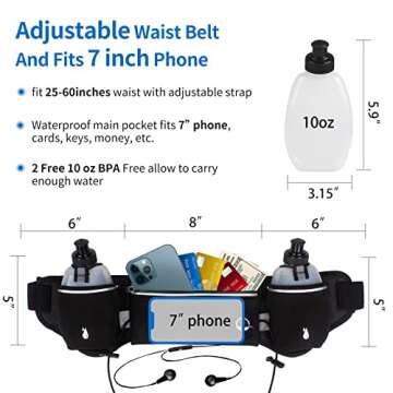 Comfortable Running Belt with BPA Water Bottles