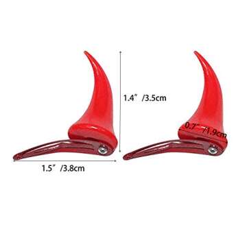 Secaden Devil Horns Hair Clip Halloween Cosplay Costume Headwear Accessories Party Dress Up (Red)