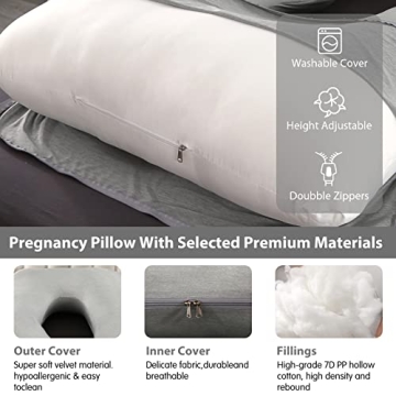 Elover U-Shape Pregnancy Body Pillow for Restful Sleep