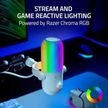 Razer Seiren V3 Chroma RGB USB Microphone: Stream & Game Reactive Lighting - Tap-to-Mute Sensor Cond...
