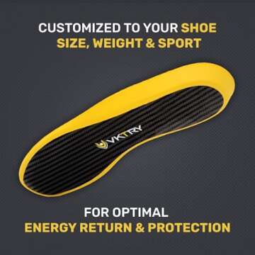 VKTRY Gold Carbon Fiber Performance Insoles for Athletes