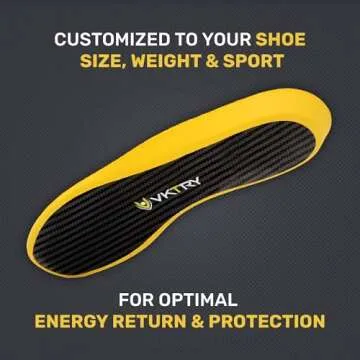 VKTRY Gold Carbon Fiber Performance Insoles for Athletes