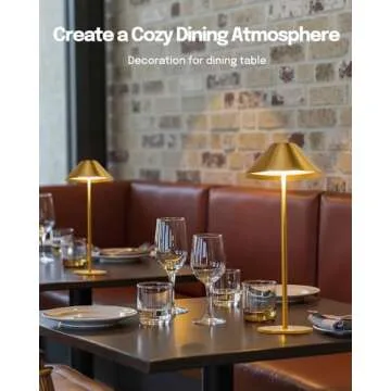 Lalavon Gold Cordless Table Lamp, Battery Operated Lamp 4000mAh, 3 Color Stepless Dimming Touch Lamp, Small Bedside Lamp for Living Room Bedroom Outdoor