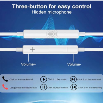 2-Pack Wired Headphones for iPhone with Noise Reduction