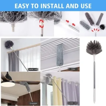 Tiumso 5-in-1 Microfiber Duster Kit for High Ceilings & Fans